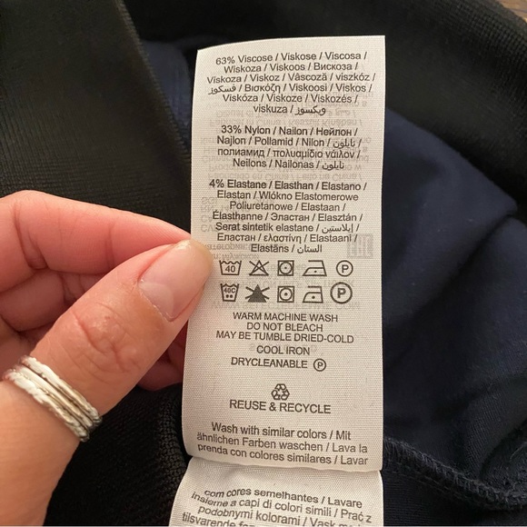 Selected Homme Dark Navy Blue with black trim 3/4 zip sweatshirt - Picture 9 of 9